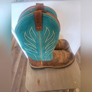 Ariat Turquoise and Brown Heeled Boots